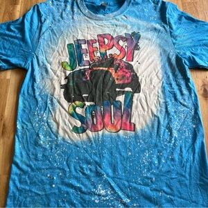 Jeep Graphic Tee “JeepSy Soul” Blue Galaxy Tie Dye Unisex Size L